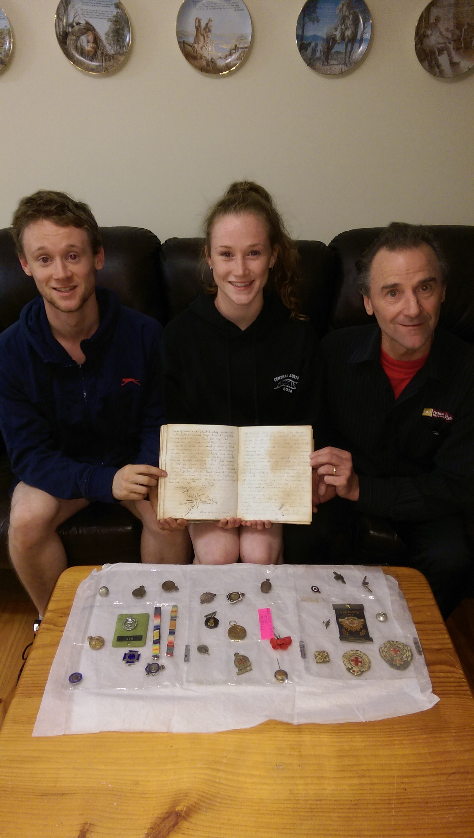 Alex & Emily & Donald Marshall with Clementina ANZAC day diary 1915 
